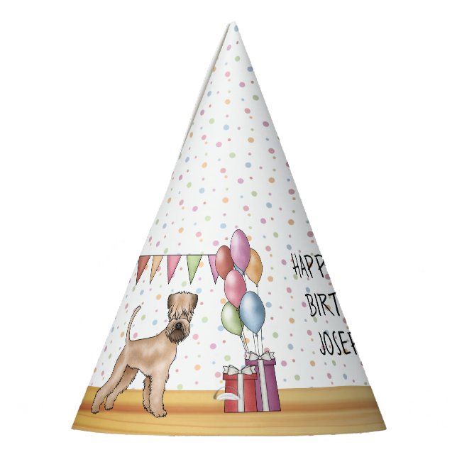 Chapeaux De Fêtes Joyeux anniversaire de Terrier Pastel à molle (Gauche)