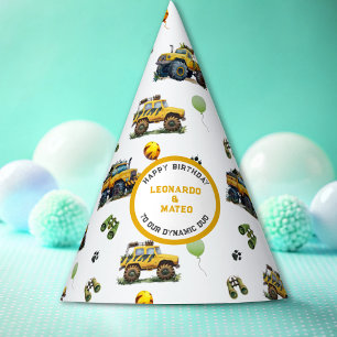 Chapeaux De Fêtes Joyeux anniversaire dynamique Duo Monster Camion T