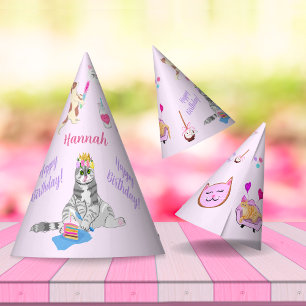 Chapeaux De Fêtes Joyeux Anniversaire Les Chats Font La Fête Nom