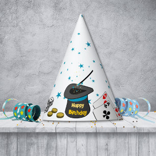 Chapeaux De Fêtes Joyeux Anniversaire magique Montrer noir blanc ble