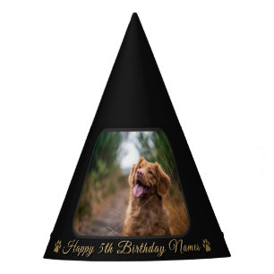 Chapeaux De Fêtes Joyeux Anniversaire Photo Personnalisé de Chien av