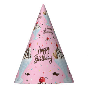 Chapeaux De Fêtes Joyeux Anniversaire Sundae de Glace