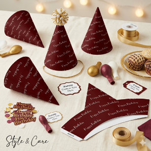 Chapeaux De Fêtes Joyeux Anniversaire Texte Personnalisé Motif Marro