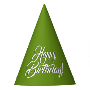 Chapeaux De Fêtes Joyeux anniversaire vert d'Avocado clair