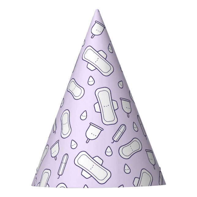 Chapeaux De Fêtes Joyeux Lavande Première Période Cute Menstrual Pad (Devant)