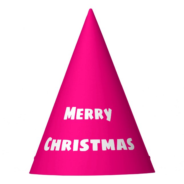 Chapeaux De Fêtes Joyeux Noël Amour Festif, Rose Profond Chaud (Devant)