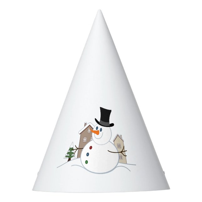 Chapeaux De Fêtes Joyeux Noël Snowman Illustration et Type (Devant)