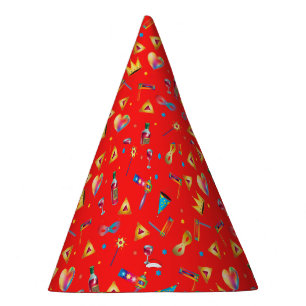 Chapeaux De Fêtes Joyeux Purim Festival Kids Party Cadeaux Motif rou