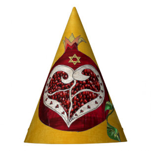 Chapeaux De Fêtes Judaica Pomegranate Heart Hanoukka Rosh Hashanah