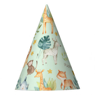 Chapeaux De Fêtes Jungle safari animaux mignonette fête d'anniversai