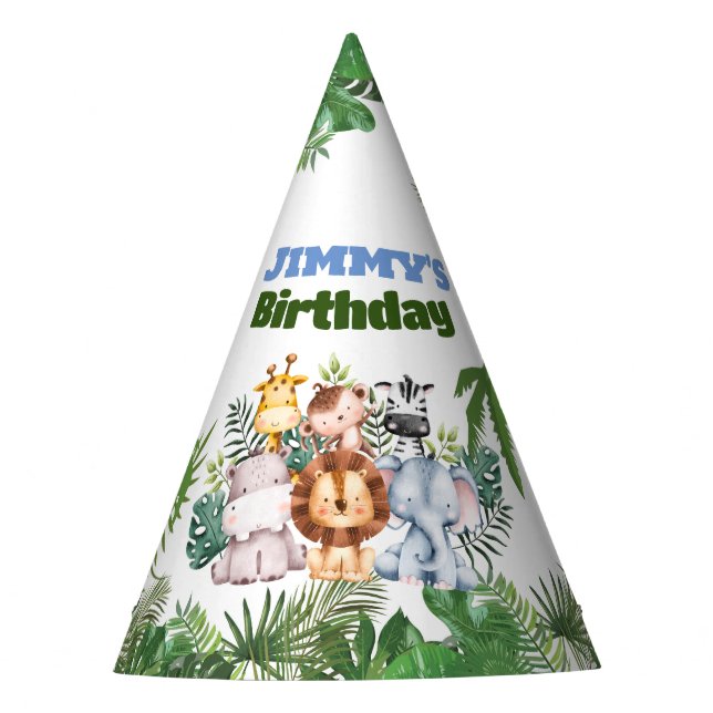 Chapeaux De Fêtes Jungle Safari Casquette de fête d'anniversaire (Devant)