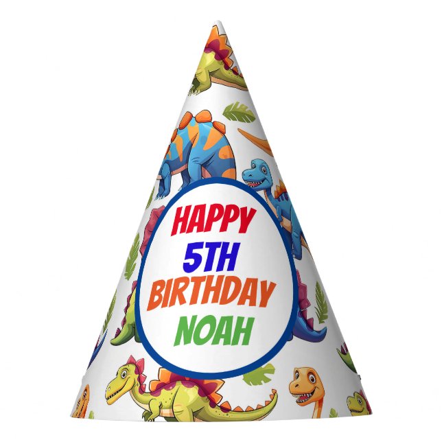 Chapeaux De Fêtes Jurassic Dinosaur Thème Anniversaire (Devant)