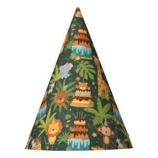 Chapeaux De Fêtes Kids Birthday Jungle Themed Party Hats