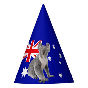 Chapeaux De Fêtes Koala avec fond de drapeau australien