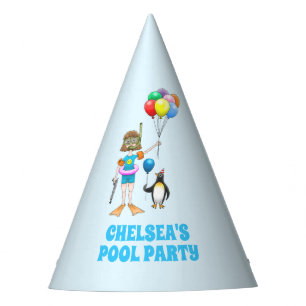 Chapeaux De Fêtes La fille plongeur et le manchot