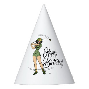 Chapeaux De Fêtes Lady Golfer Joyeux anniversaire