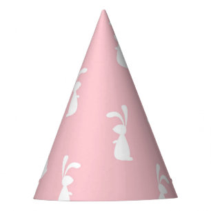 Chapeaux De Fêtes Lapin à motif couleur pastel Fond rose Animal de c