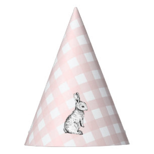 Chapeaux De Fêtes Lapin lapin En vichy rose