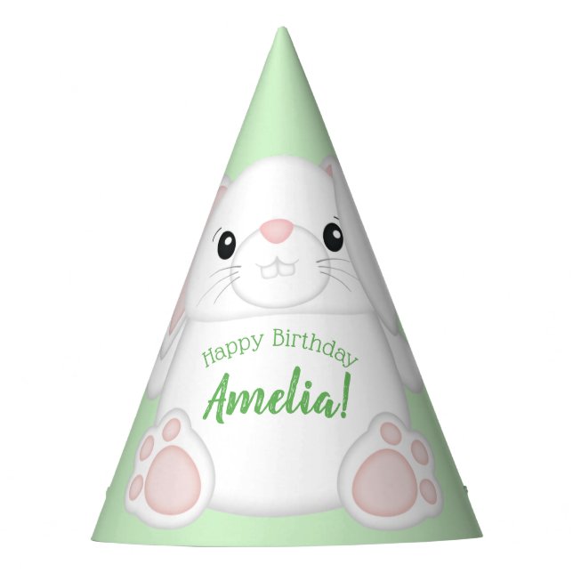 Chapeaux De Fêtes Lapin Lapin Fête d'Anniversaire Vert (Devant)
