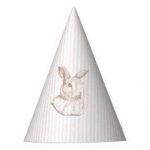 Chapeaux De Fêtes Lapin Vintage Rose Certains Lapin a un an