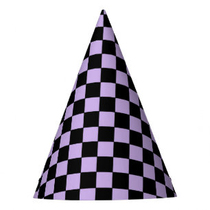 Chapeaux De Fêtes Lavande et Noir à Carreaux