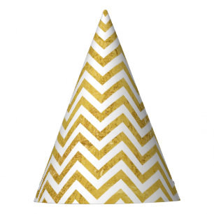 Chapeaux De Fêtes Le zigzag élégant de feuille d'or barre le motif