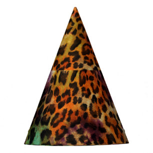 Chapeaux De Fêtes Léopard coloré : Texture Vintage Abstraite
