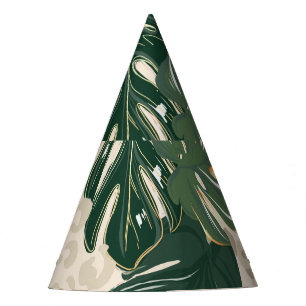 Chapeaux De Fêtes Leopard Monstera : Jungle Imprimer Vintage.