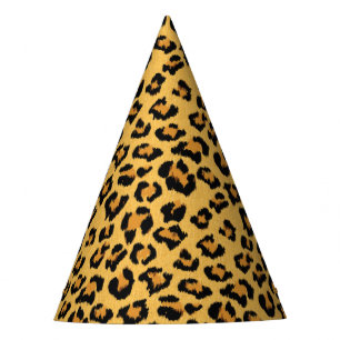 Chapeaux De Fêtes Leopard ou Jaguar Wild Safari Animal Fur Imprimer