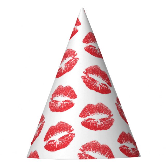 Chapeaux De Fêtes Lèvres Rouges, Motif De Lèvres, Rouge Lèvres, Bais (Devant)