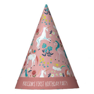 Chapeaux De Fêtes Licorne rose mignonne filles magiques premier anni