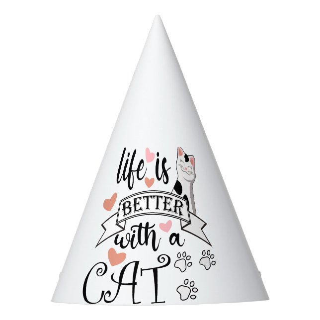 Chapeaux De Fêtes Life is Better With a Cat quote slogan (Devant)