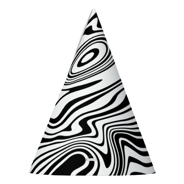 Chapeaux De Fêtes Lignes noires et blanches Abstraites - personnalis (Gauche)