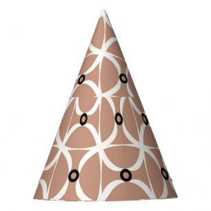 Chapeaux De Fêtes Lignes ondulées blanches : motif abstrait sans sou
