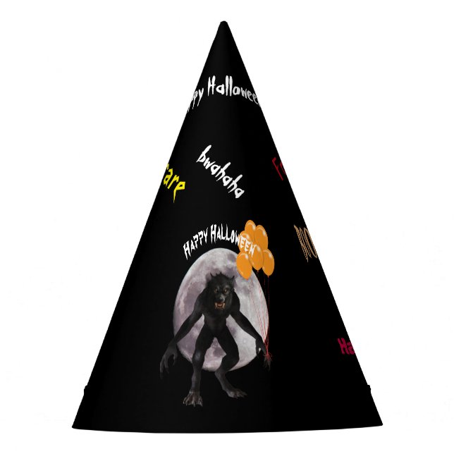 Chapeaux De Fêtes Loup-garou de Halloween avec des ballons (Devant)