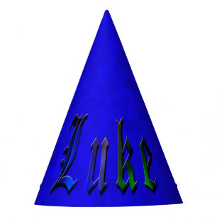 Chapeaux De Fêtes Luc, Nom, Logo, Papier Bleu Casquette Anniversaire