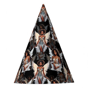 Chapeaux De Fêtes Magnifique motif de design d'anges de fille noire