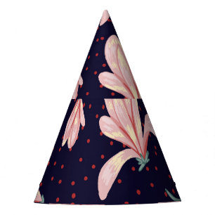 Chapeaux De Fêtes Magnolias florissants, motif vintage dessiné à la