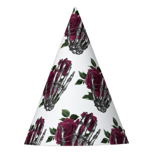 Chapeaux De Fêtes Main de squelette florale de Bourgogne gothique