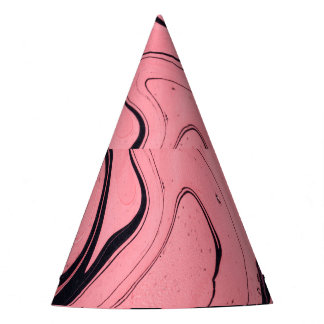 Chapeaux De Fêtes Main en marbre rose noir dessinée