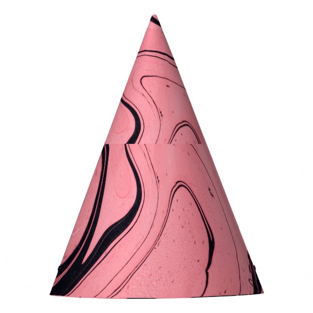 Chapeaux De Fêtes Main en marbre rose noir dessinée (Devant)