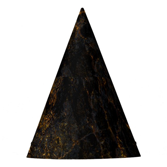 Chapeaux De Fêtes Marbre noir, veines dorées, texture. (Devant)