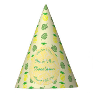 Chapeaux De Fêtes Mariage d'été tropical Ananas et Palm Feuille