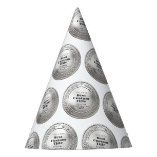 Chapeaux De Fêtes Médaille d'argent réaliste 3D personnalisable et m