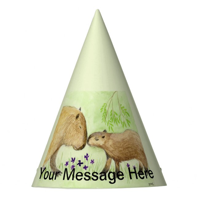 Chapeaux De Fêtes Mère et bébé Capybara (Devant)