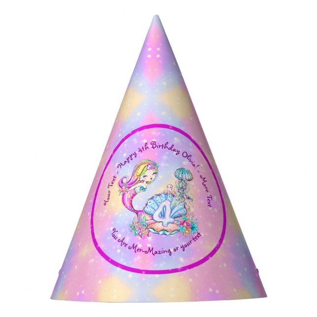 Chapeaux De Fêtes Mermaid 4e anniversaire Modifier Modifier Modifier (Devant)