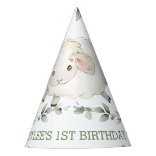 Chapeaux De Fêtes Mignonne Moutons Ferme Verdure 1er anniversaire Ga