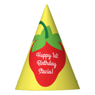 Chapeaux De Fêtes Mod coloré de ?ère fraise mignonne d'anniversair