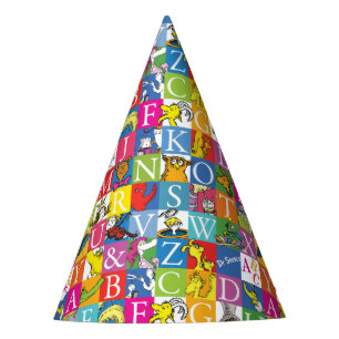 Chapeaux De Fêtes Modèle de lettres en bloc colorées de l'alphabet d