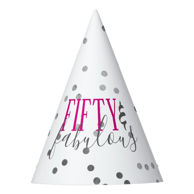 Chapeaux De Fêtes Moderne 50 & Fabuleux Anniversaire Confetti Casque (Devant)